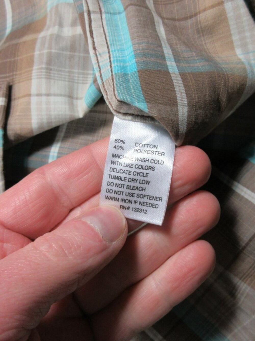 Howler Bros mens brown blue white plaid snap western shirt M EUC - Picture 8 of 10
